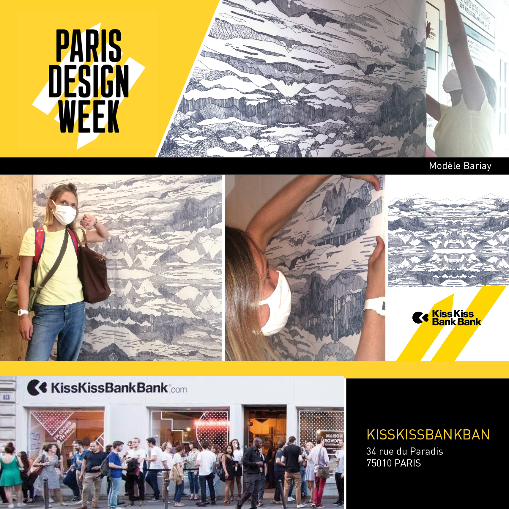 Photo de l’installation du modèle panoramique Bariay, présenté à KisskissBankBank lors de la Paris Design Week.